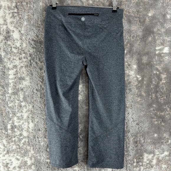 Athleta Size S Cropped Stretch Flat Front Legging Gray Pants Pull On Casual - Picture 3 of 11
